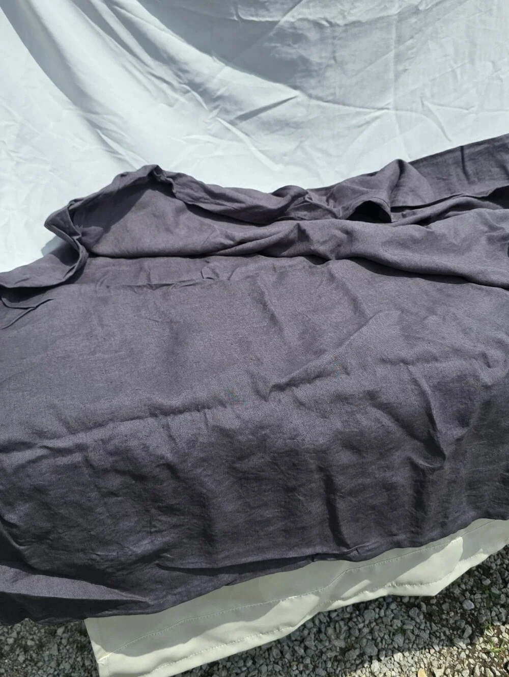 Quince Twin 100% European Linen Charcoal  1 Standard Sham Duvet Cover